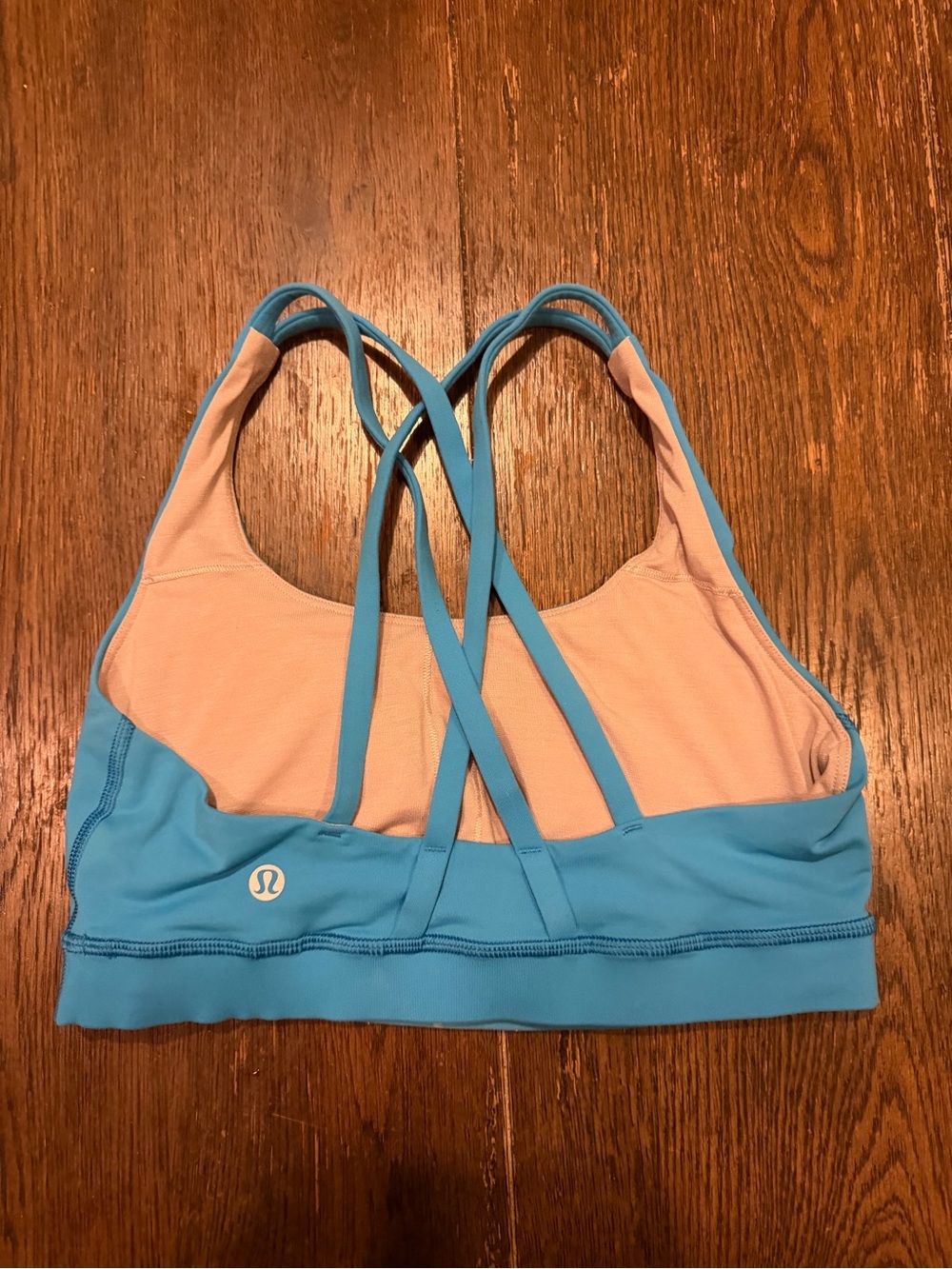 lululemon athletica Blue & Light Beige Cross-Back Sports Bra